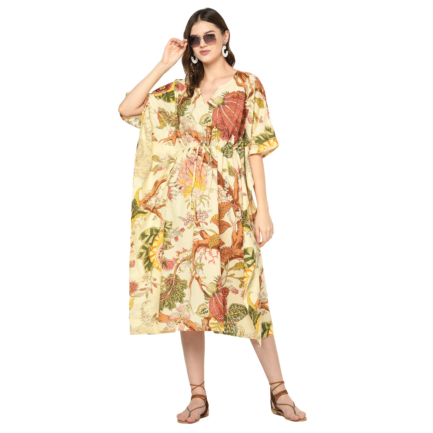 'Wildflower Whimsy' 100% Cotton Kaftan