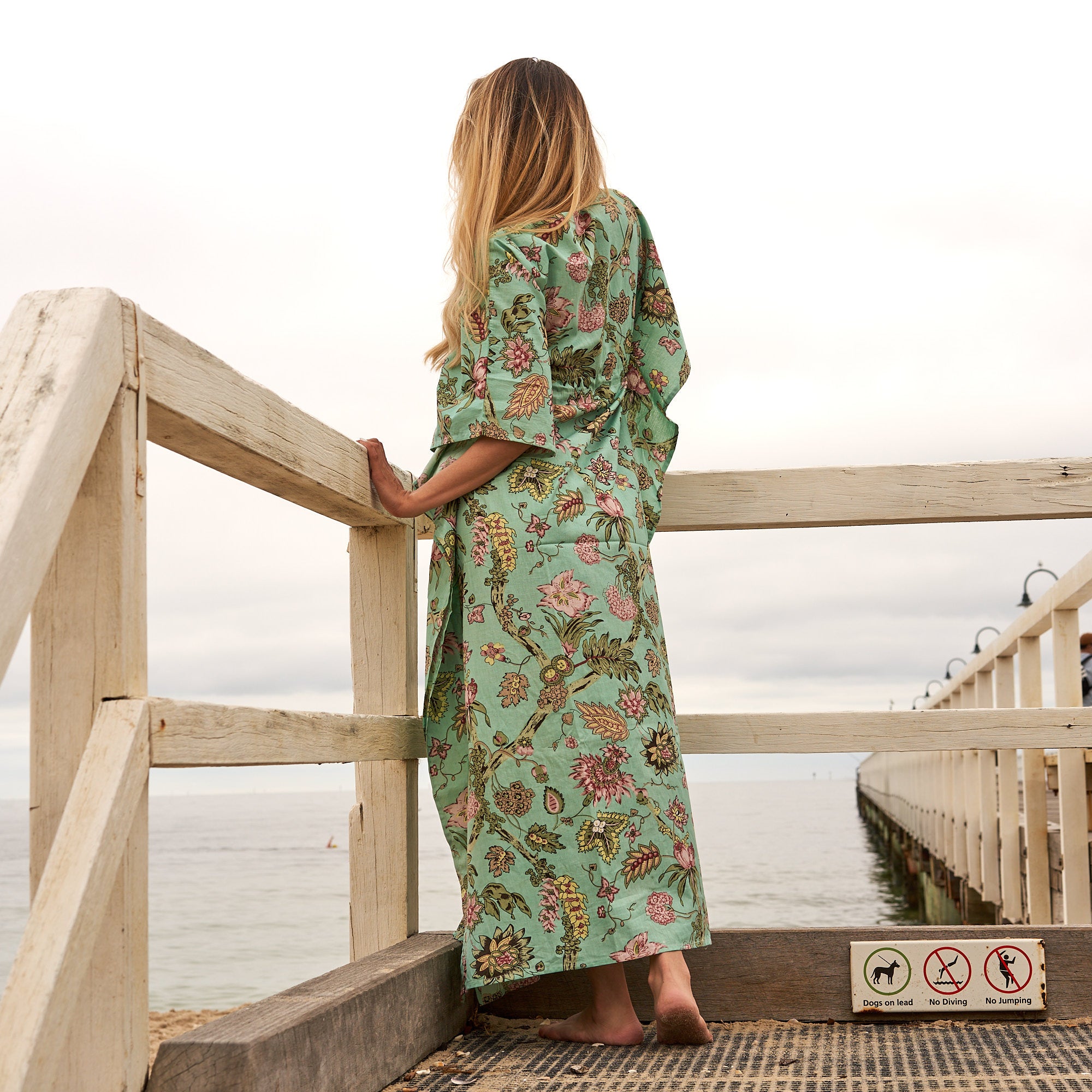 'Serene Botanics' 100% Cotton Kaftan