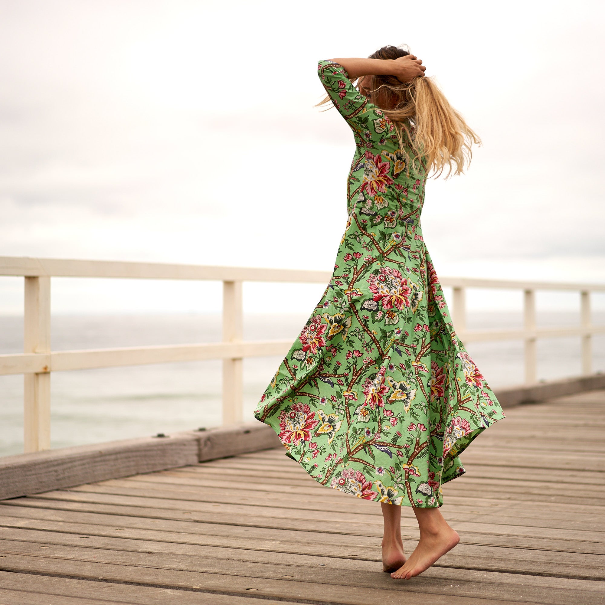 Retro Petals Cotton Dress | Vintage Florals holiday gift L/XL Retro Petals Cotton Dress | Vintage Florals holiday gift L/XL