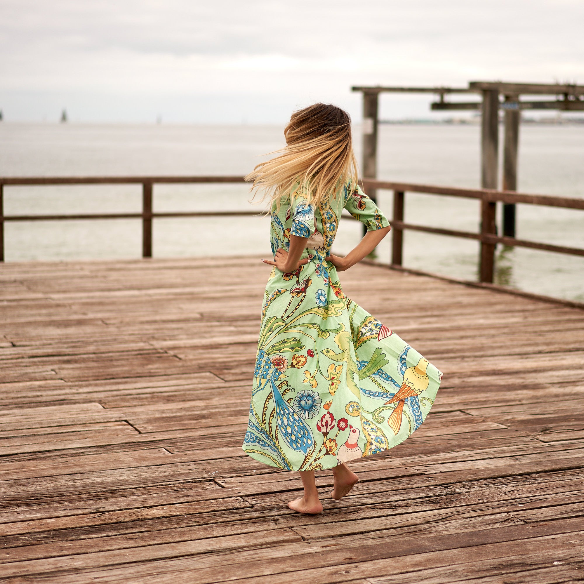 Bold Tropics Cotton Dress