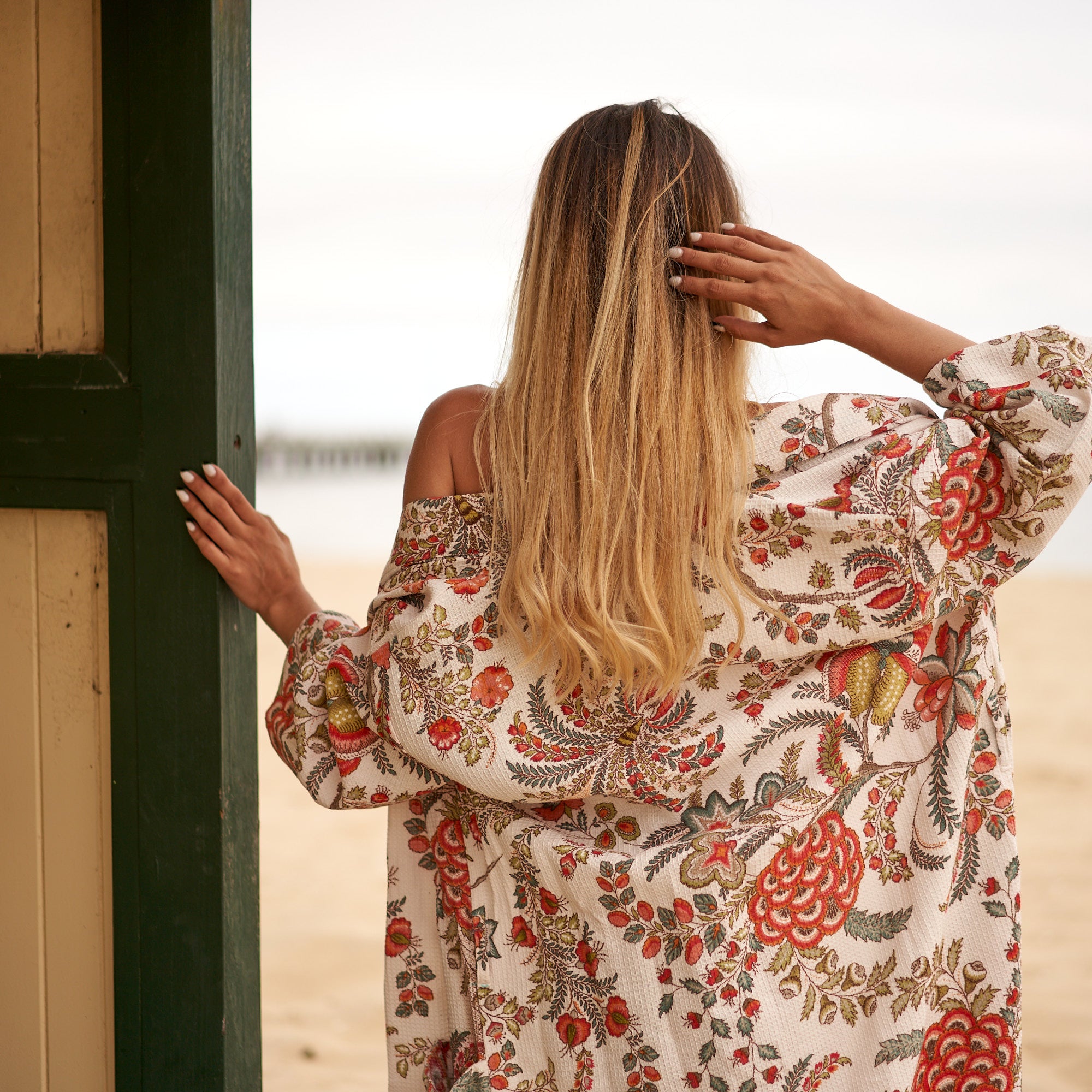 'Holiday's Best' 100% Waffle Cotton Kimono Robe Robe