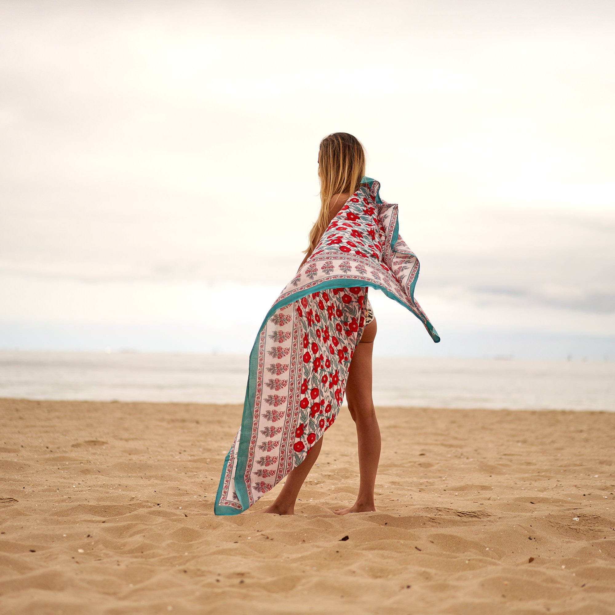 'Florals & Waves' 100% Cotton Sarong