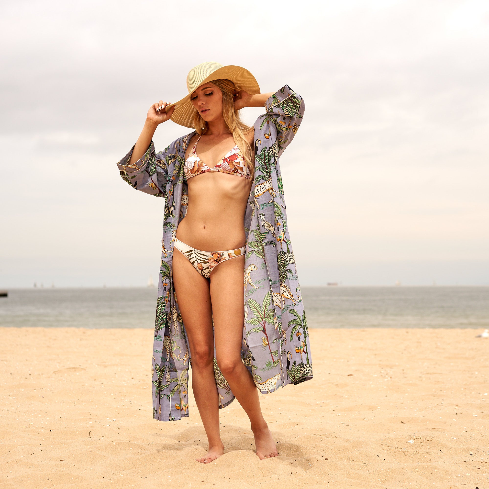 'Rainforest Haze' 100% Cotton Kimono