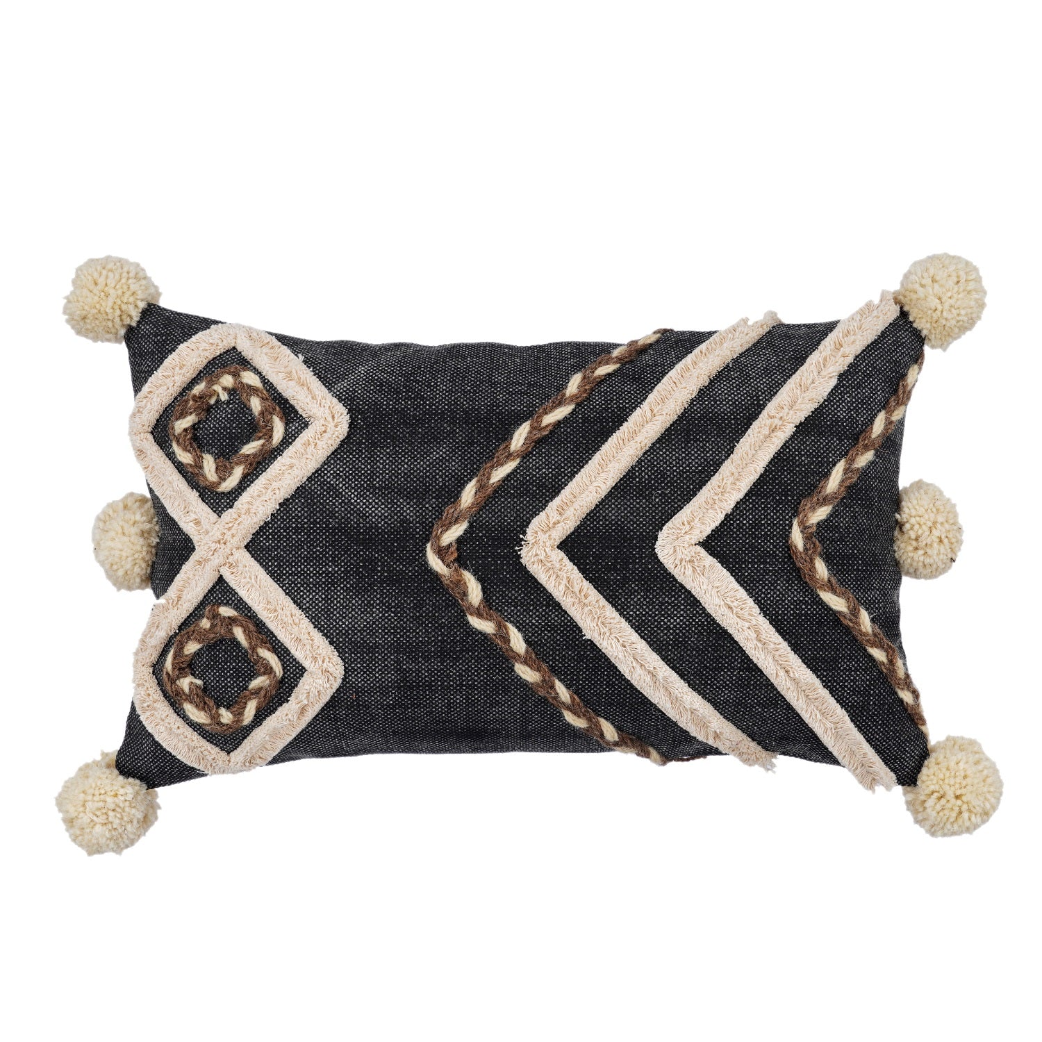 'Wanderlust Whimsy' Hand-Woven Cotton Wool Cushion Cover
