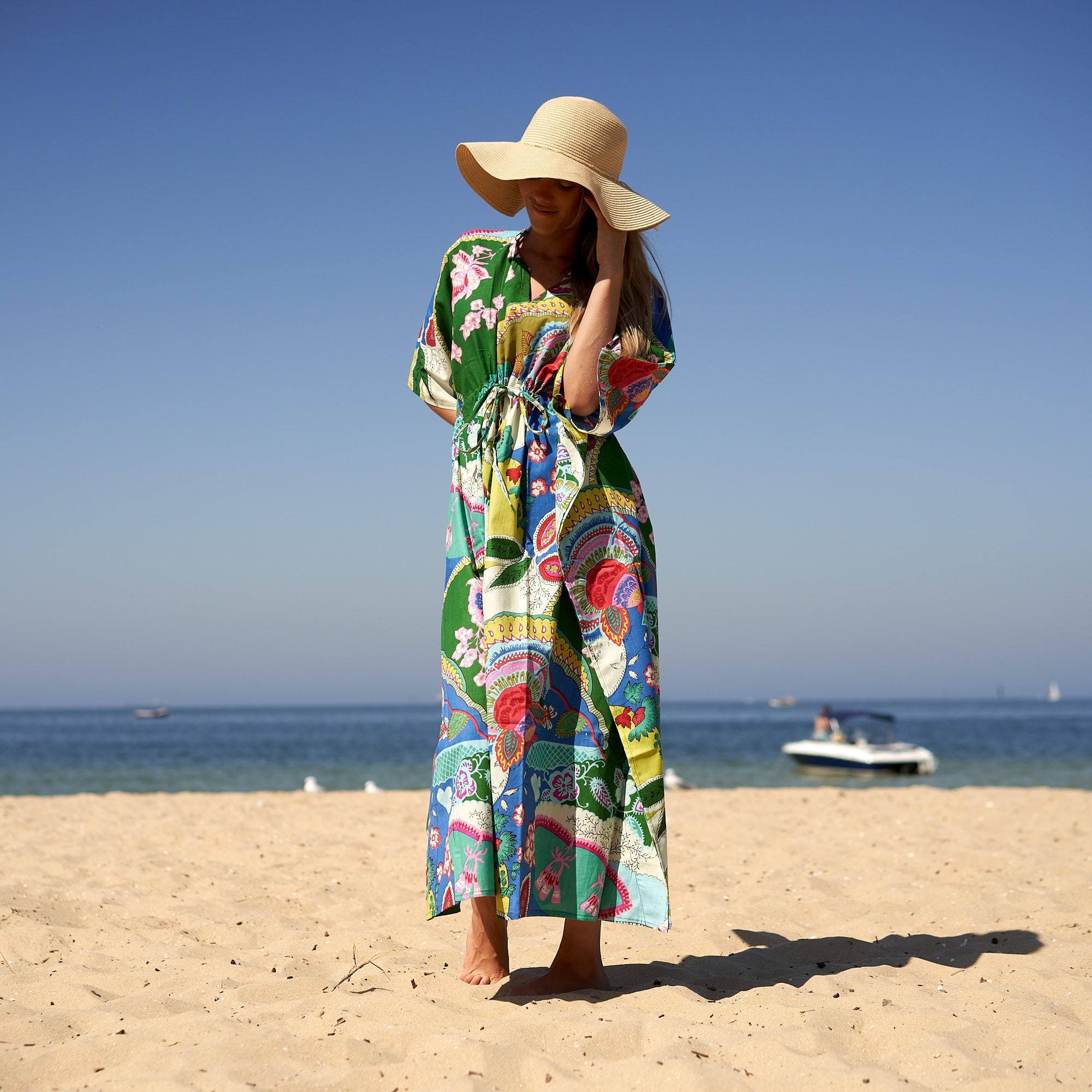 'Island Intrigue' 100% Cotton Kaftan