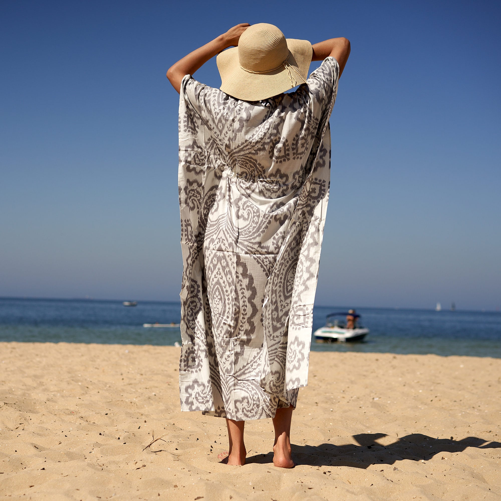 'Seaside Breeze' 100% Cotton Kaftan