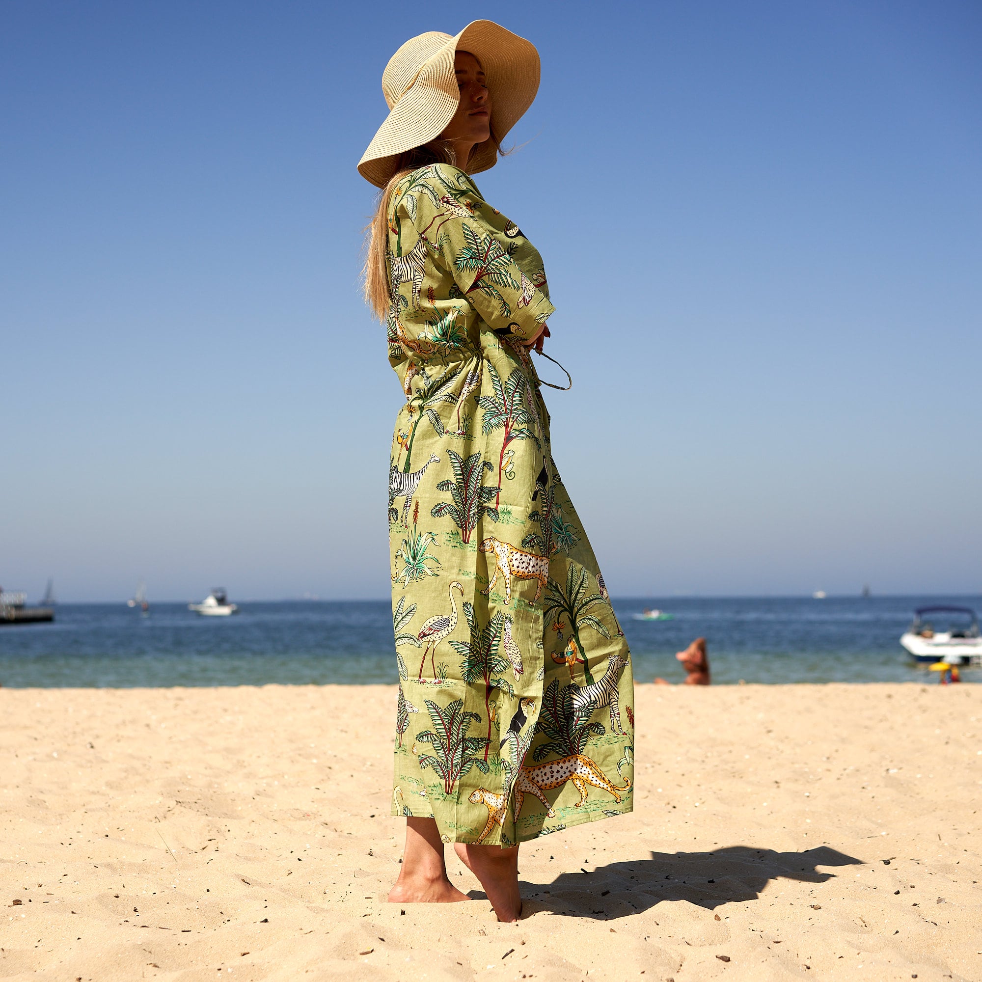 Soft cotton boho kaftan beach styling outfit
Boho resort wear kaftan coastal chic aesthetic
Artisan cotton kaftan dress tropical holiday look