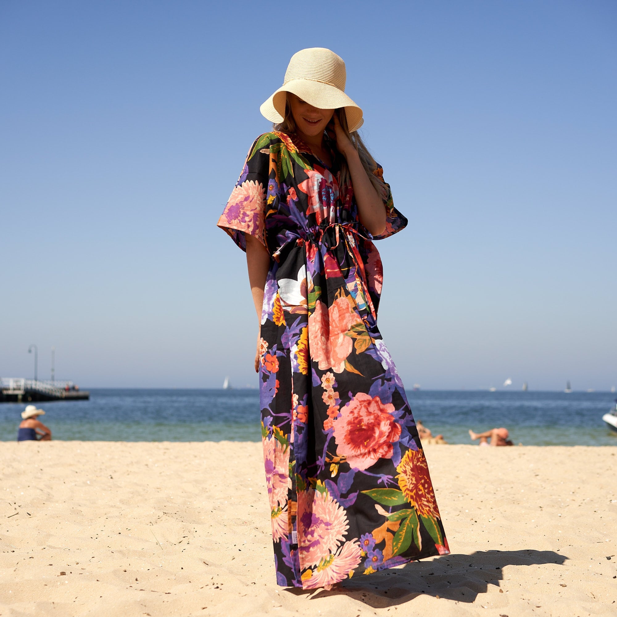'Midnight Jungle' 100% Cotton Kaftan