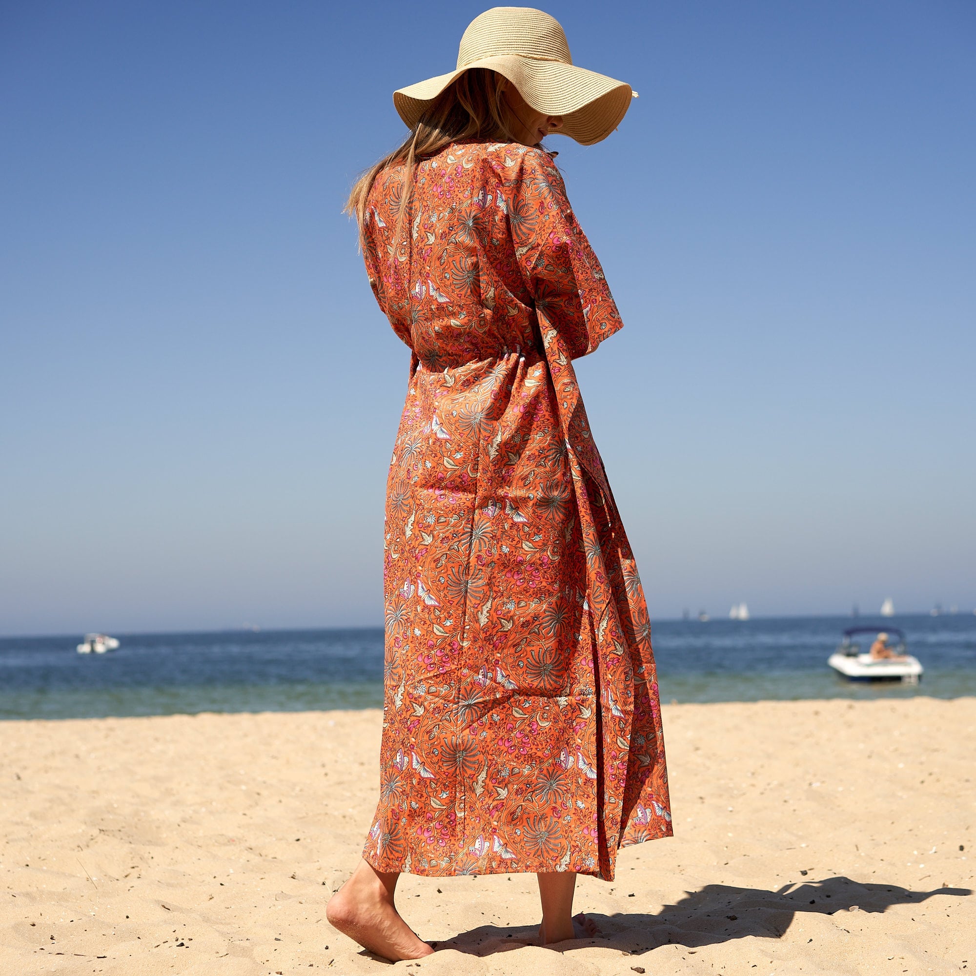 Butterfly boho maxi kaftan summer styling outfit
Luxury cotton beach cover up floral butterfly kaftan women
Soft butterfly inspired kaftan European summer outfit