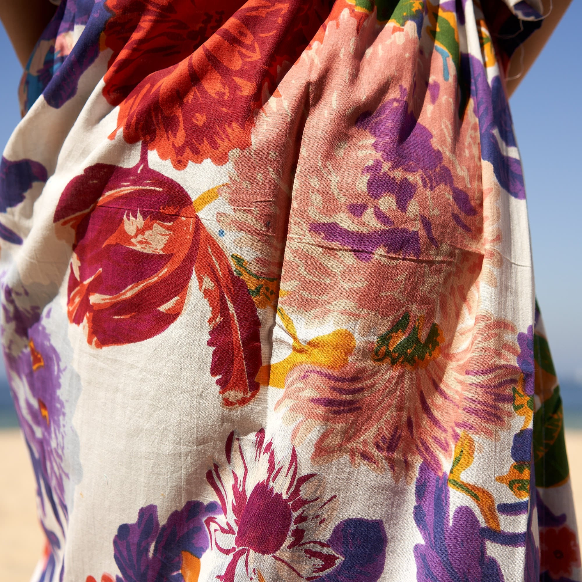 'Chic Summer Blooms' 100% Cotton Kaftan