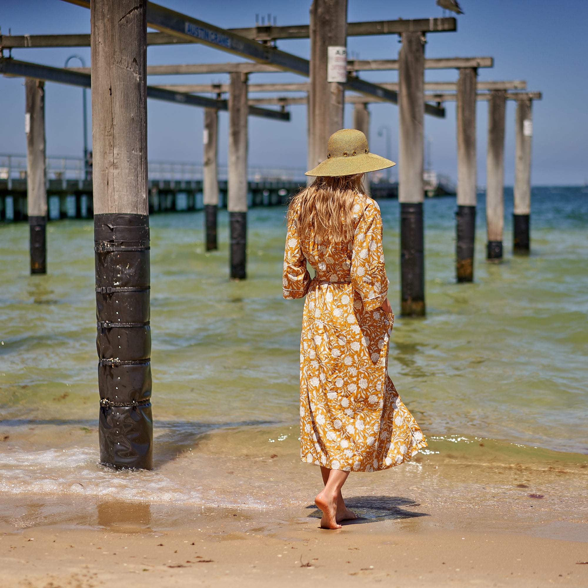 'Sunny Daze' 100% Cotton Kimono Robe