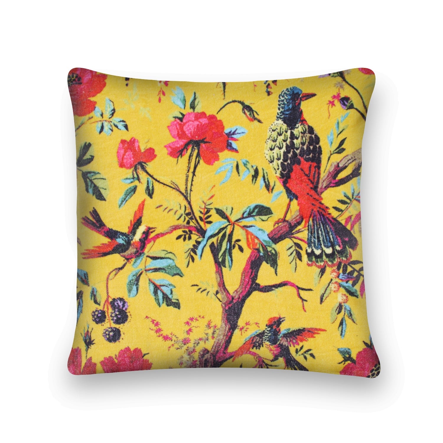 'Verdant Vistas' 100% Cotton Velvet Cushion Cover