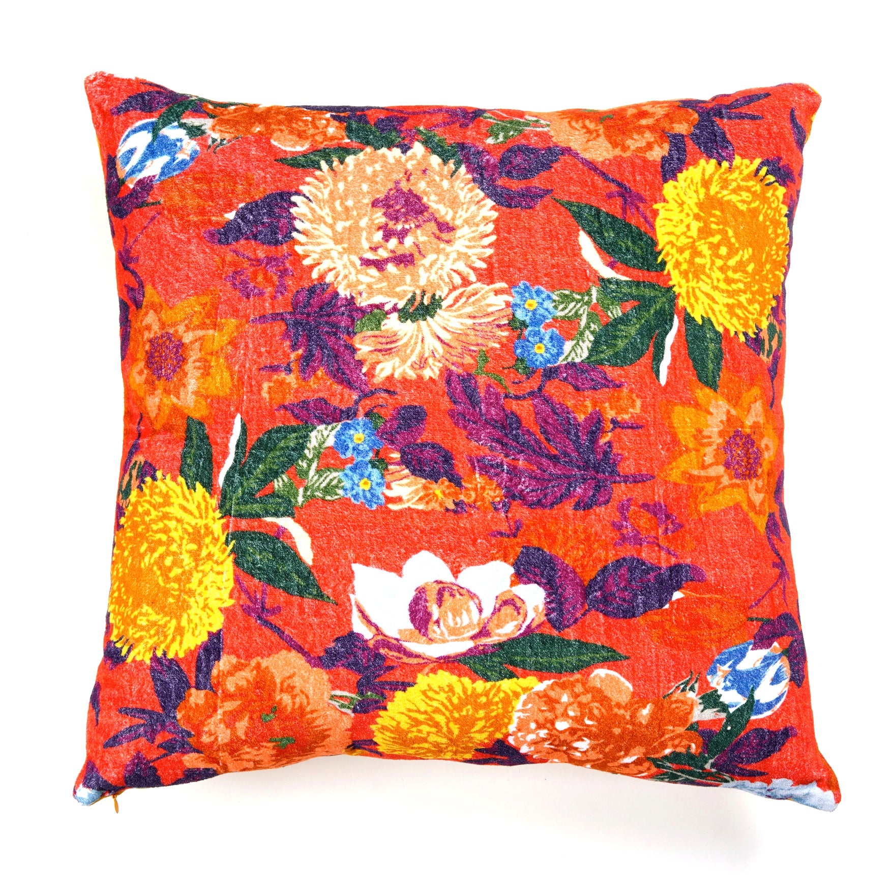 100% Cotton Velvet Cushion Cover - Decadent Florals