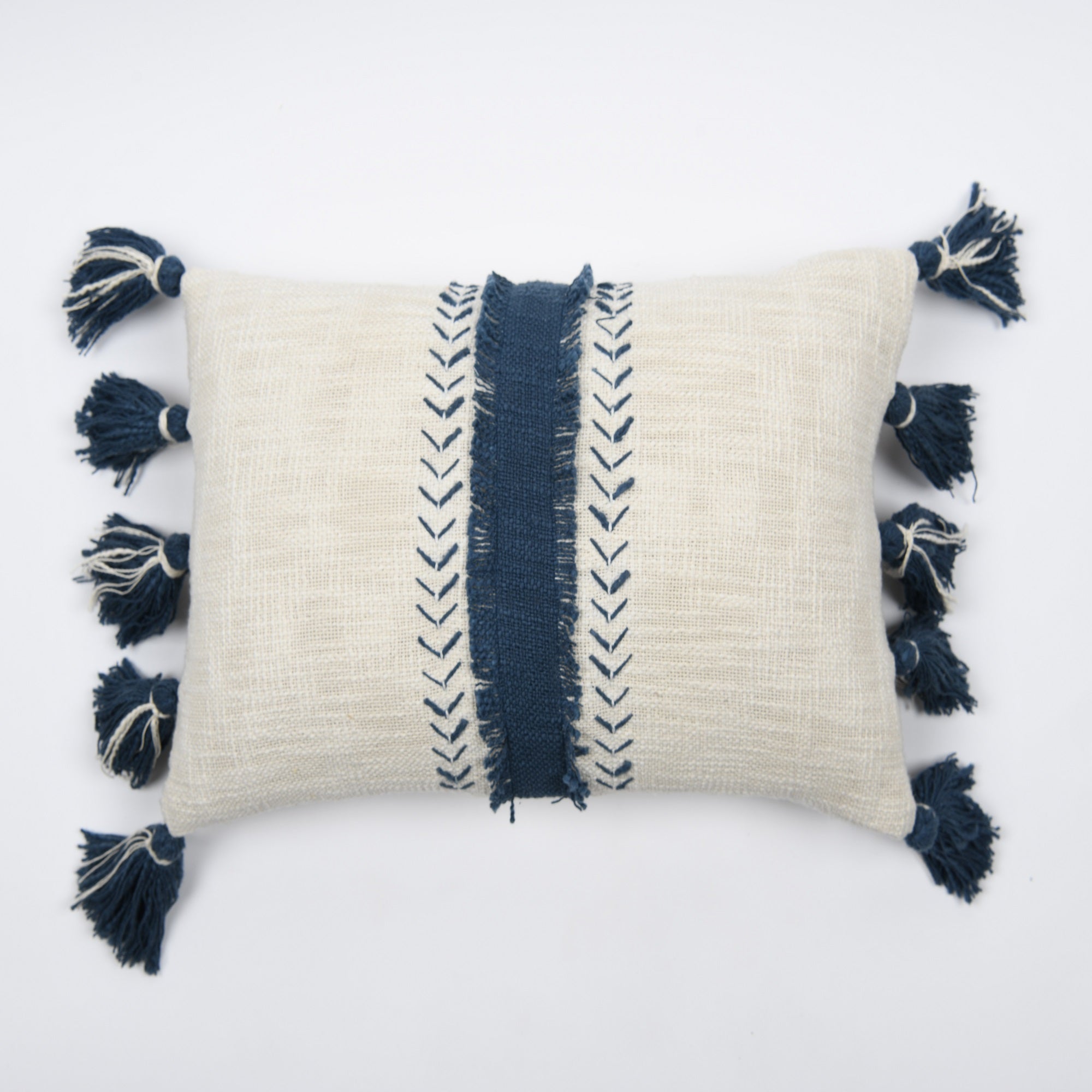 Linen Connections Moroccan Tassels Cushion Cover - Blue Bazaar