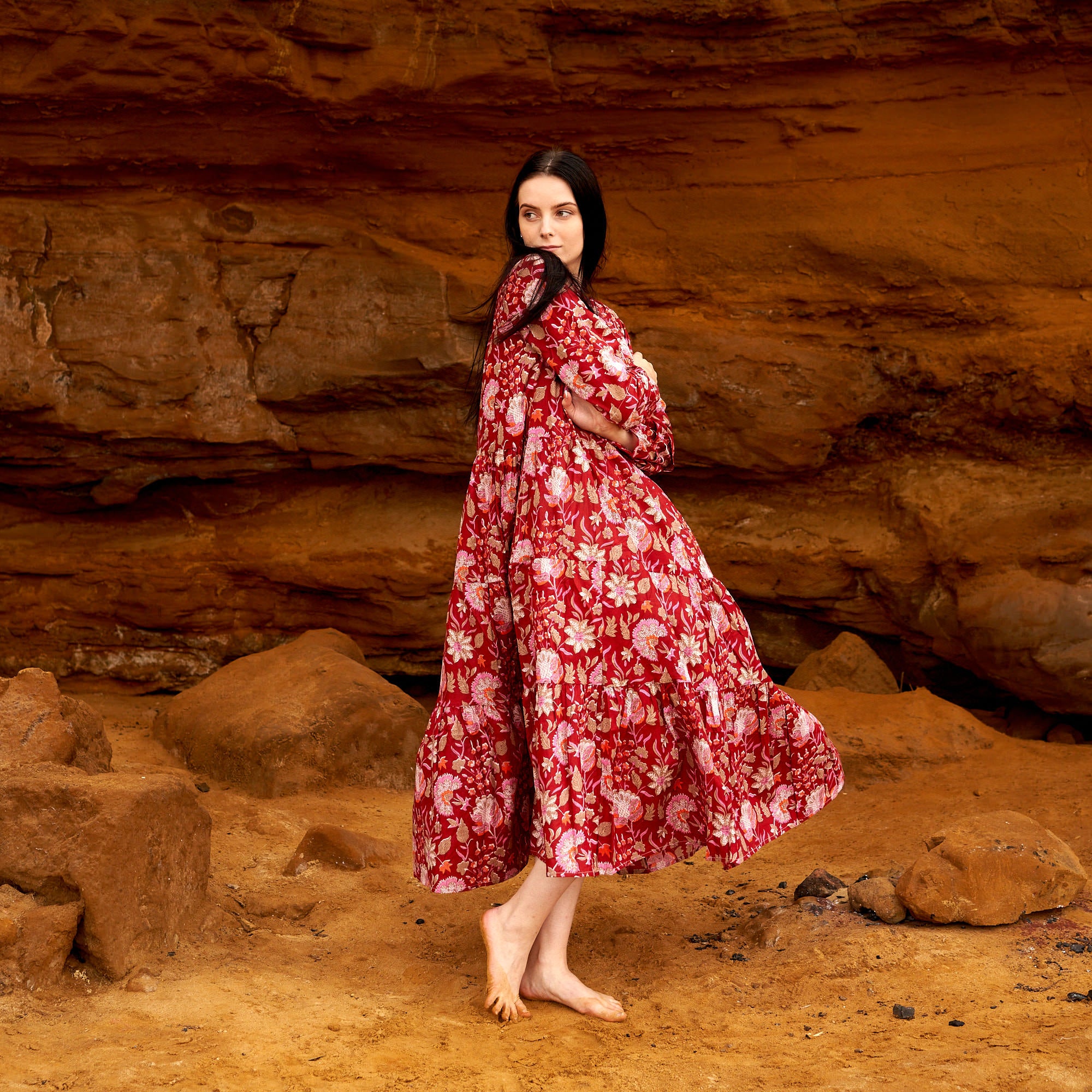 Cotton Floral Maxi Dress