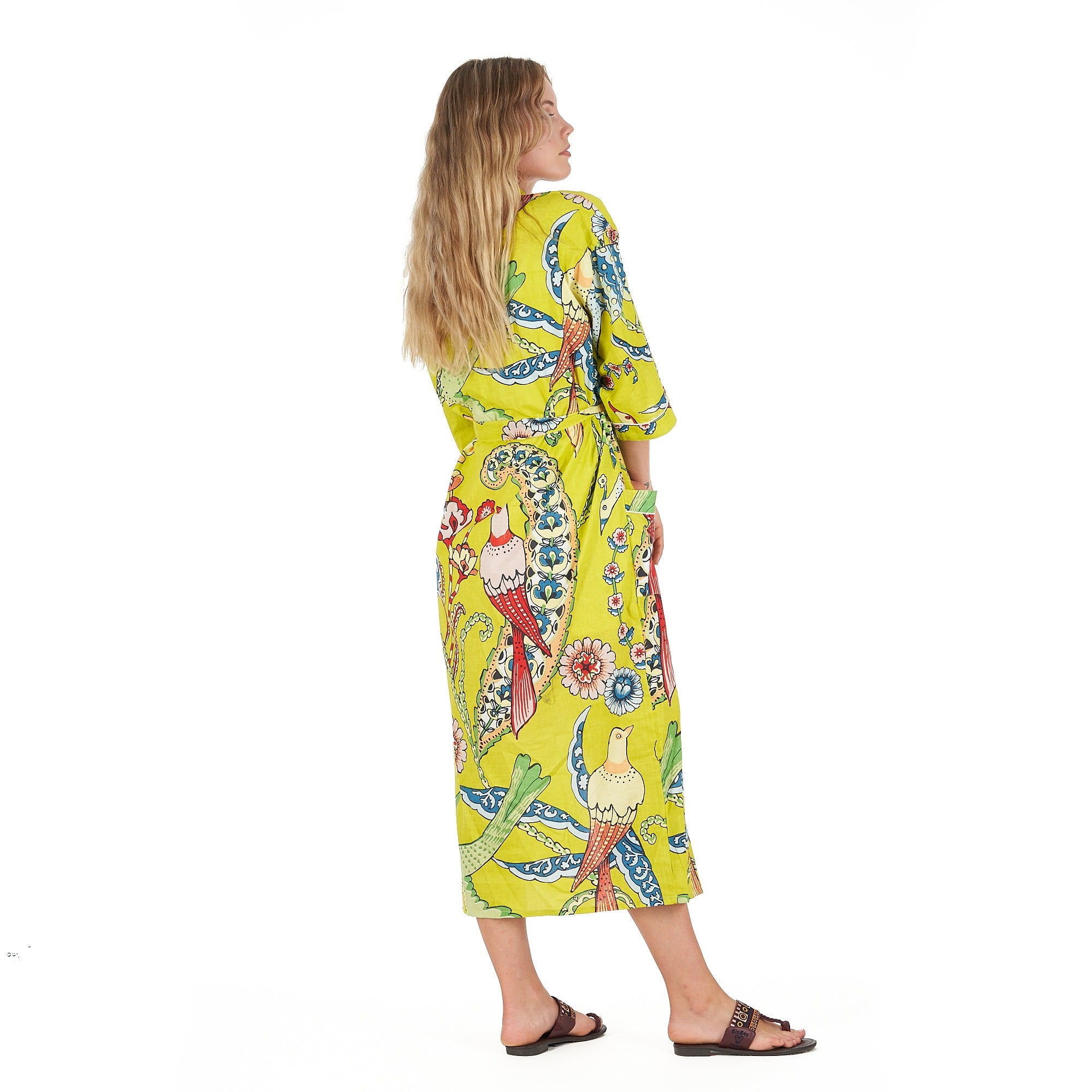 'Vibrant Paradise' 100% Cotton Kimono Robe