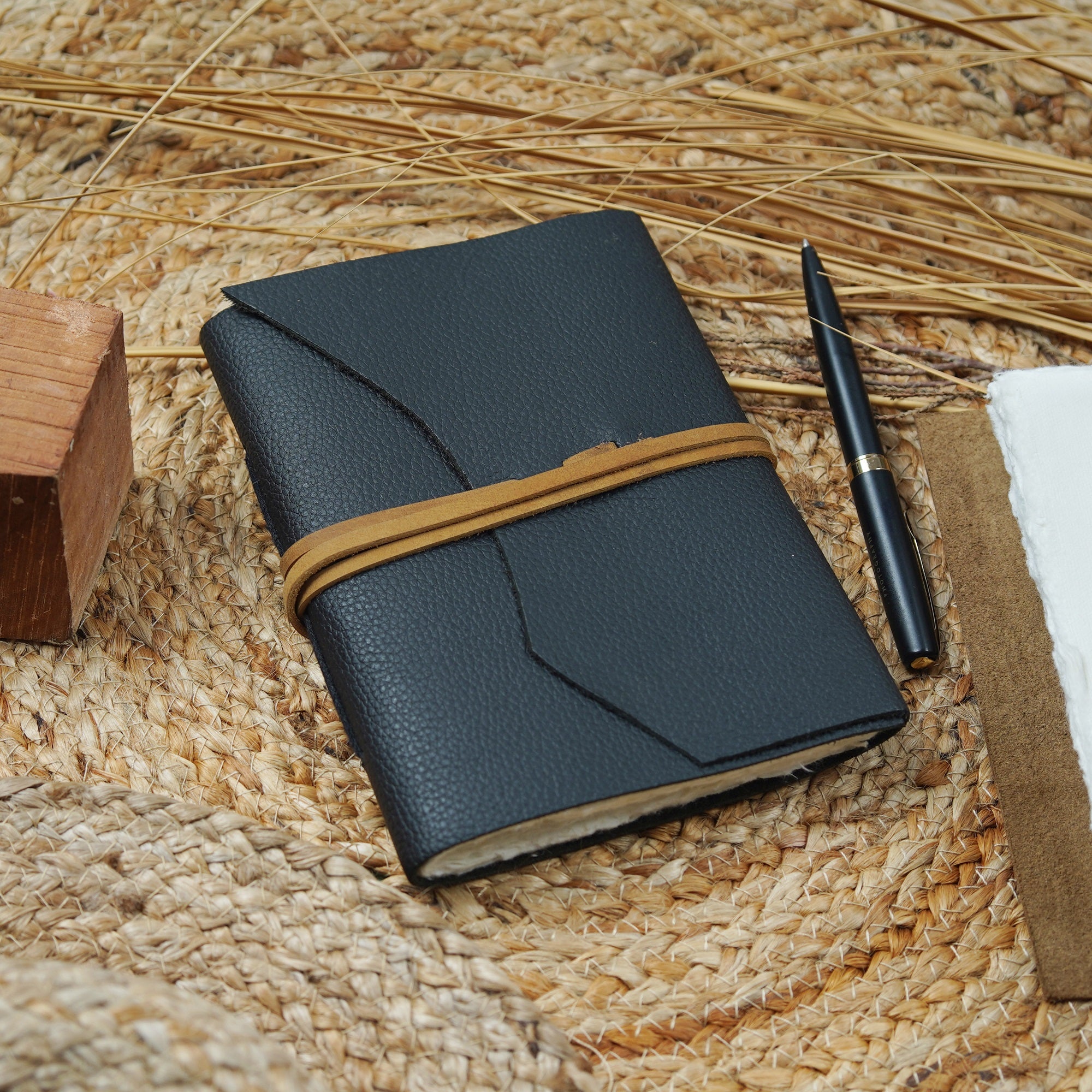 Vintage Leather Journal - Black Resistance