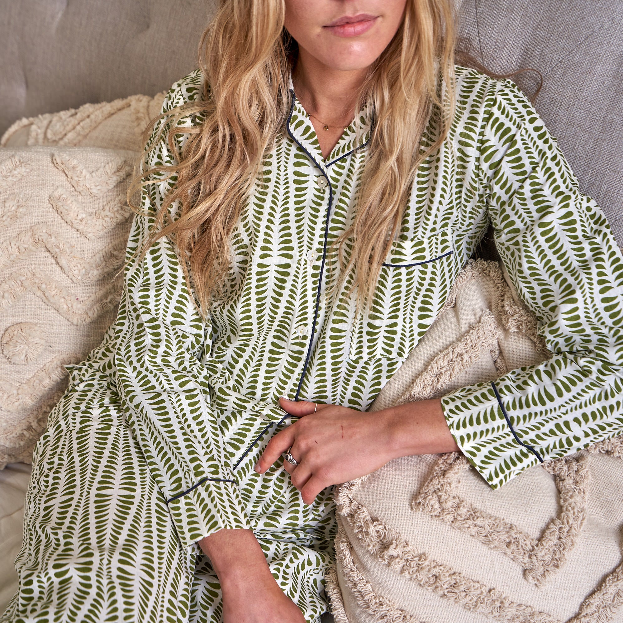 Serene Petals Bride's Floral Pyjama Set