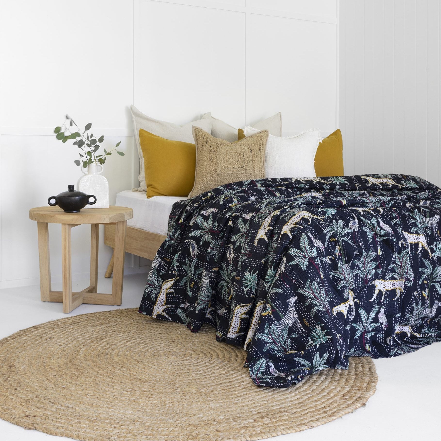 Indian Kantha Quilt Blanket Bedspread Throw Duvet - Alia