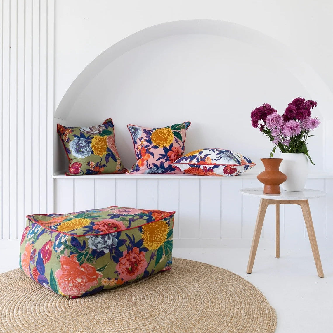 Mexican Frida Floral Cotton Cushion Cover - Anthro Henna