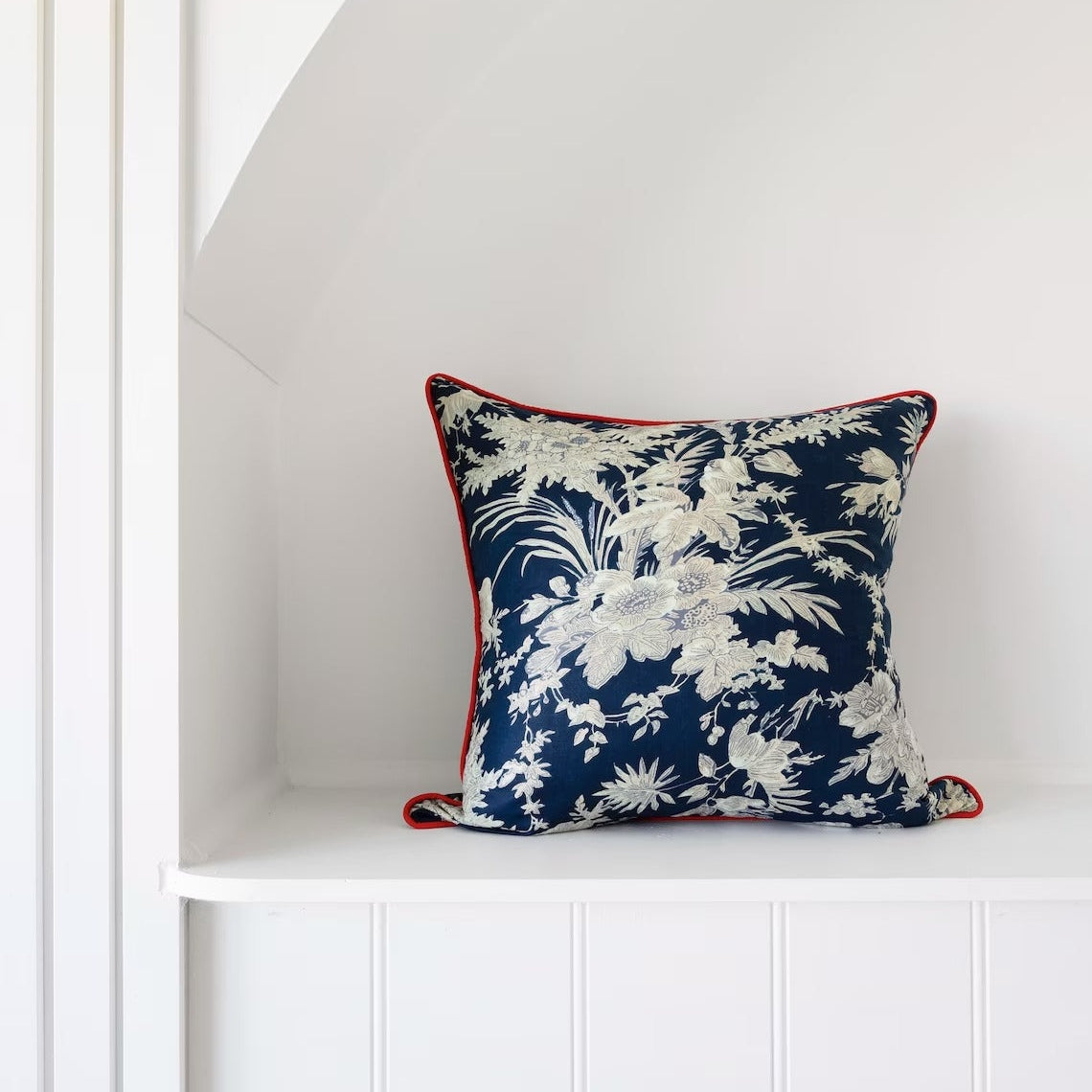 Mexican Frida Floral Cotton Cushion Cover - Floral Blues