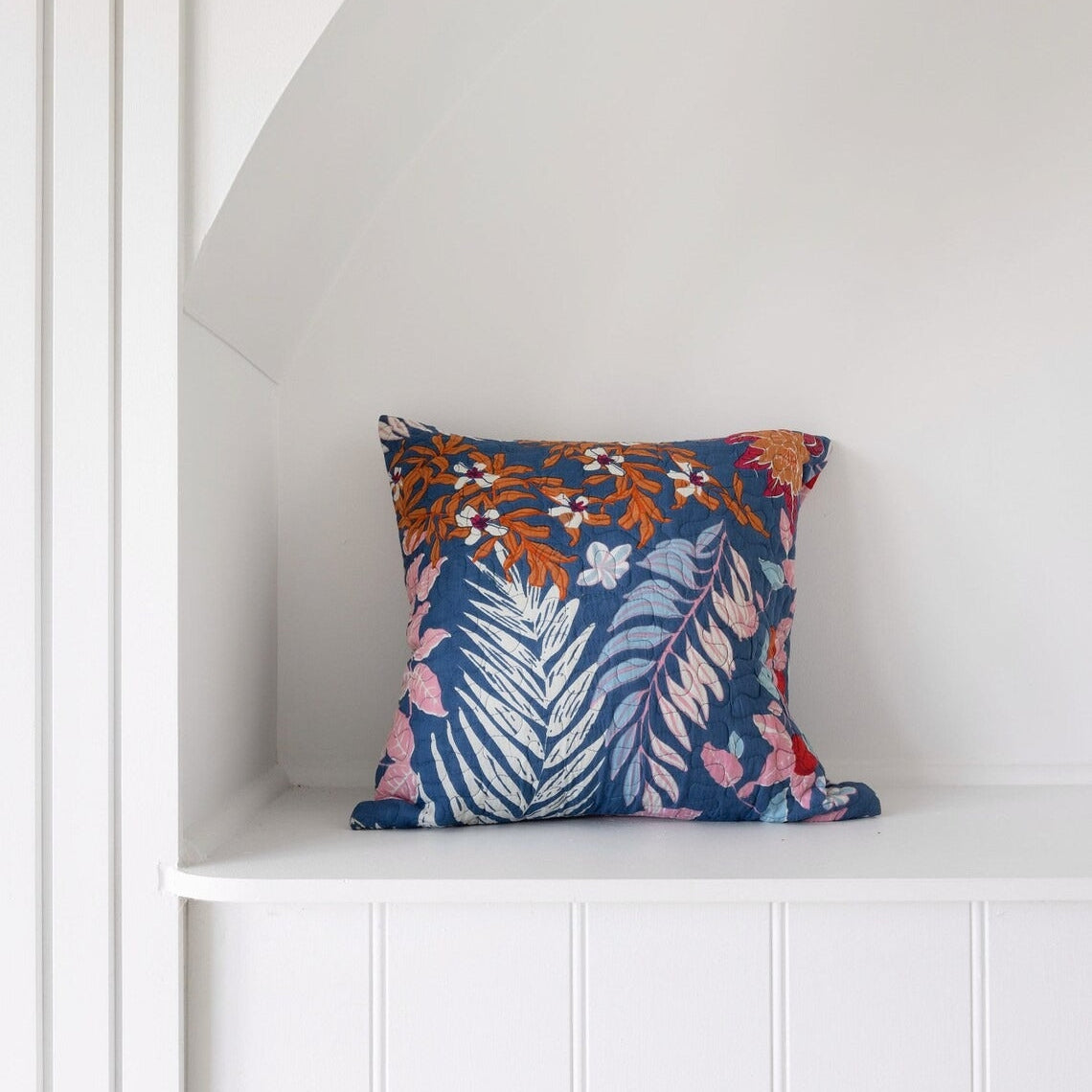 Mexican Frida Floral Cotton Cushion Cover - Grey Monkey Floral