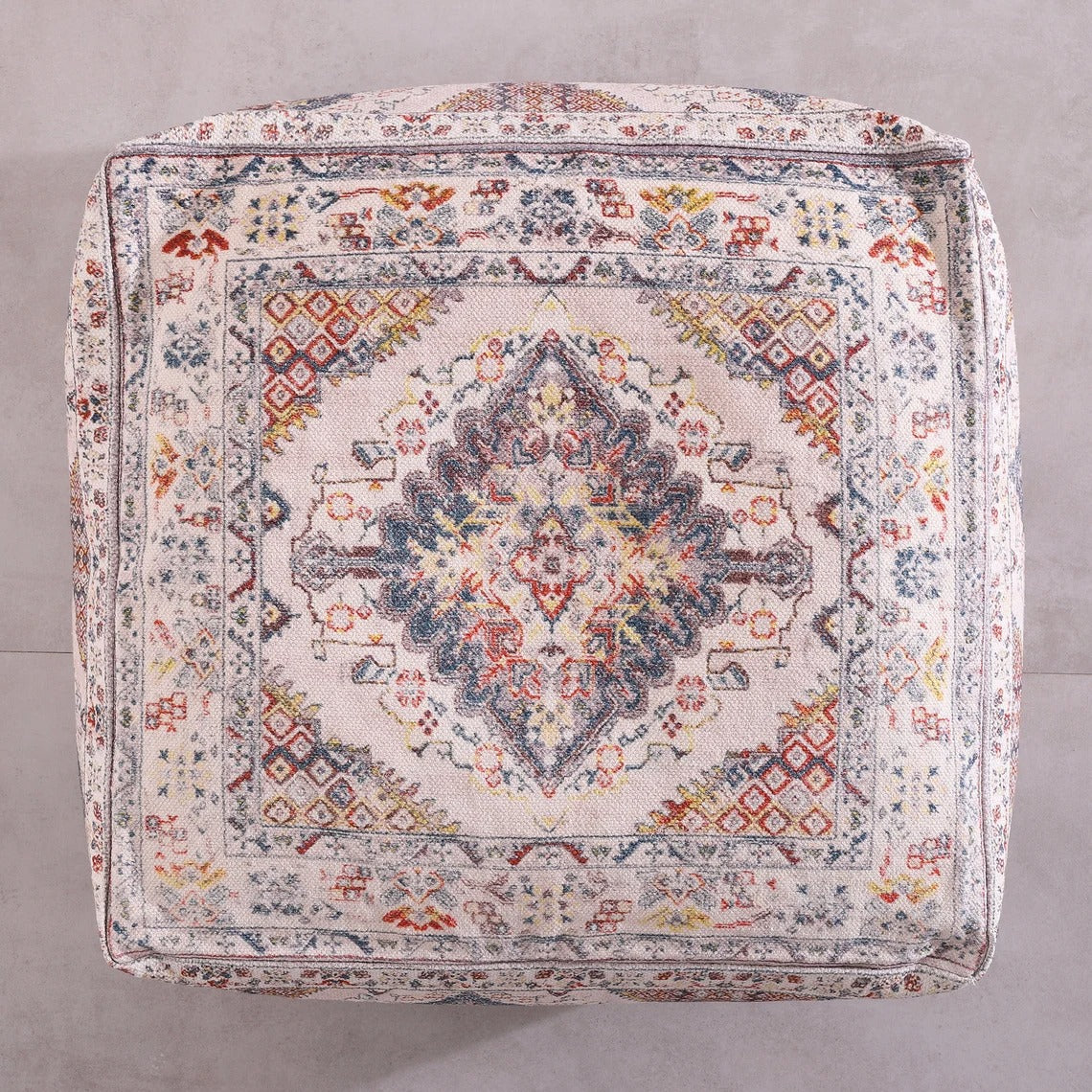 Moroccan Ottoman Cushion Cover, Pouf - Bosphorus Breeze