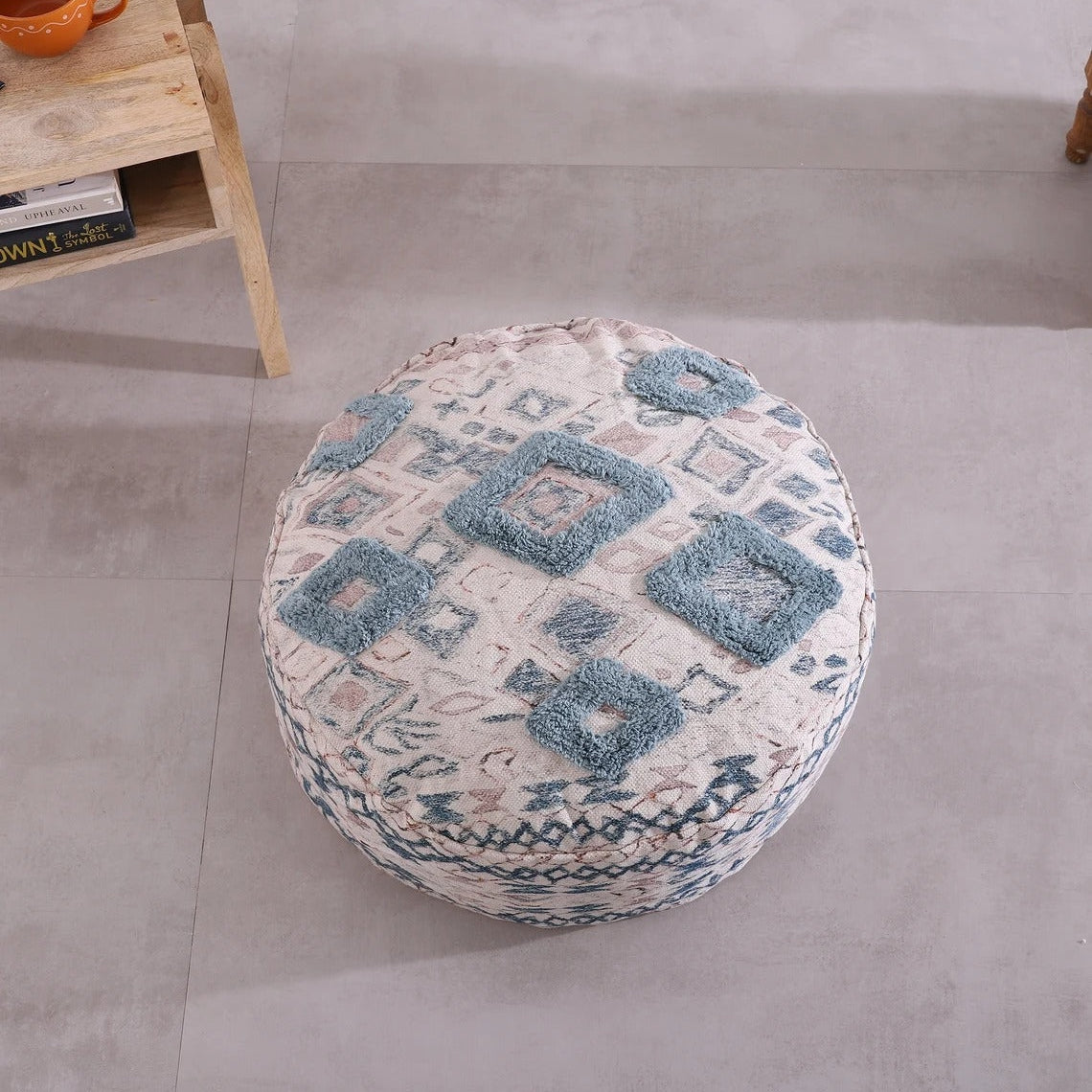 Moroccan Ottoman Cushion Cover, Pouf, Footstool - Azure Nights