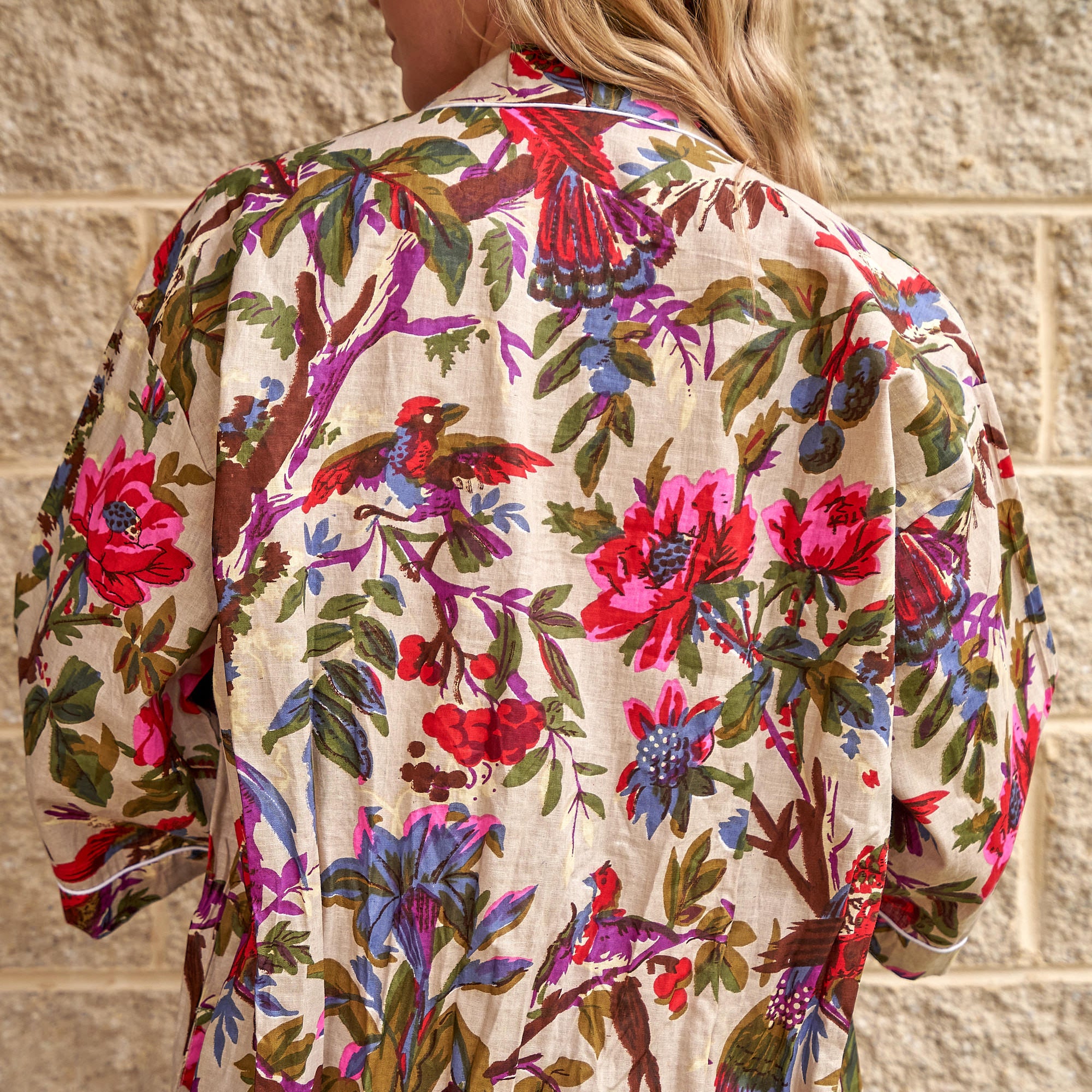 'Serene Haven' 100% Cotton Kimono Robe main image 0