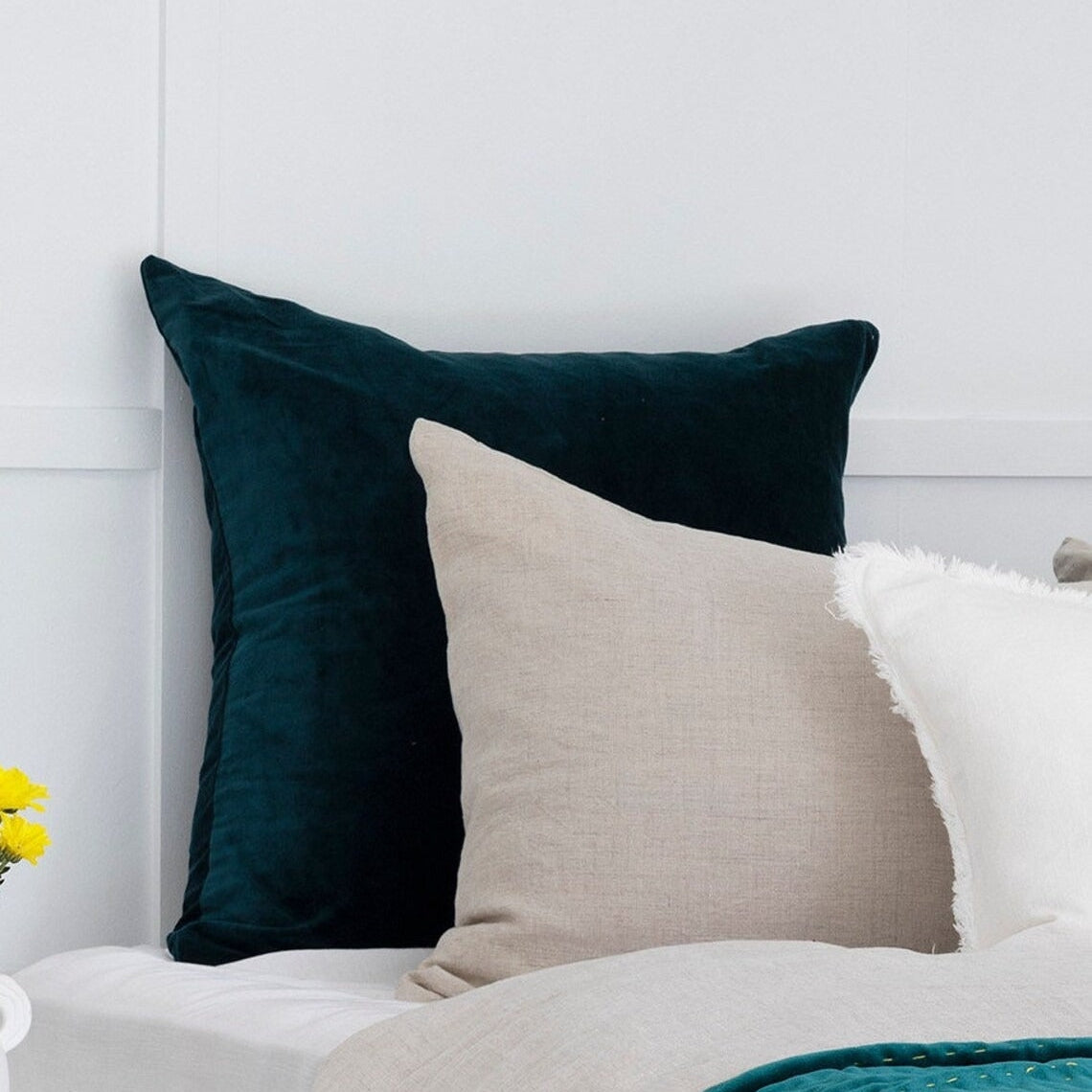 Linen Connections Luxury Velvet Cushion Covers - Dark Green