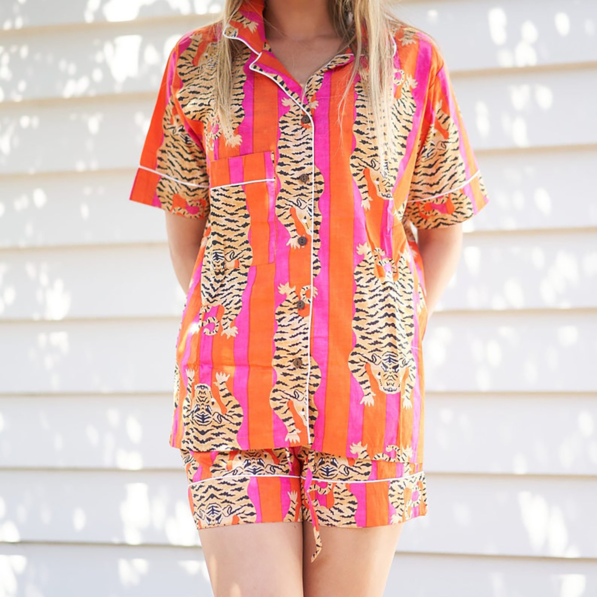 'Tranquil Mornings' 100% Cotton Pyjama Shorts Set