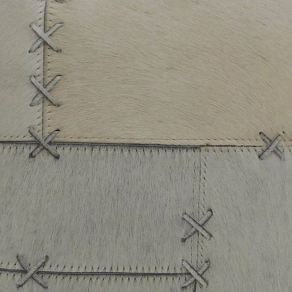 Exotic Cowhide Cushion Cover - Grey Crosses Pillowcase