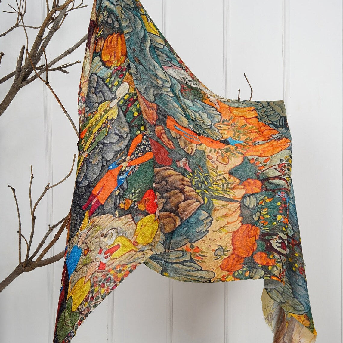 Silk Modal Scarf - Green