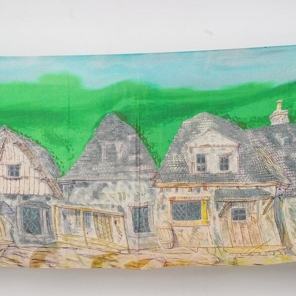 Silk Modal Scarf - Green/Cream