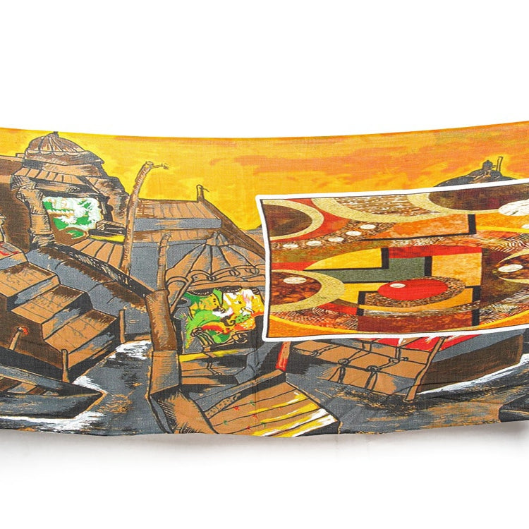 Silk Modal Scarf - Grey/Brown