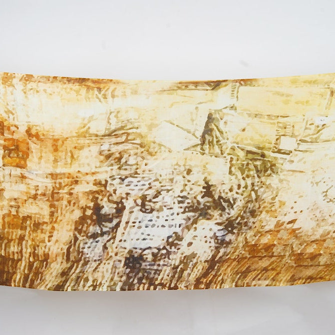 Silk Modal Scarf - Mustard/Cream