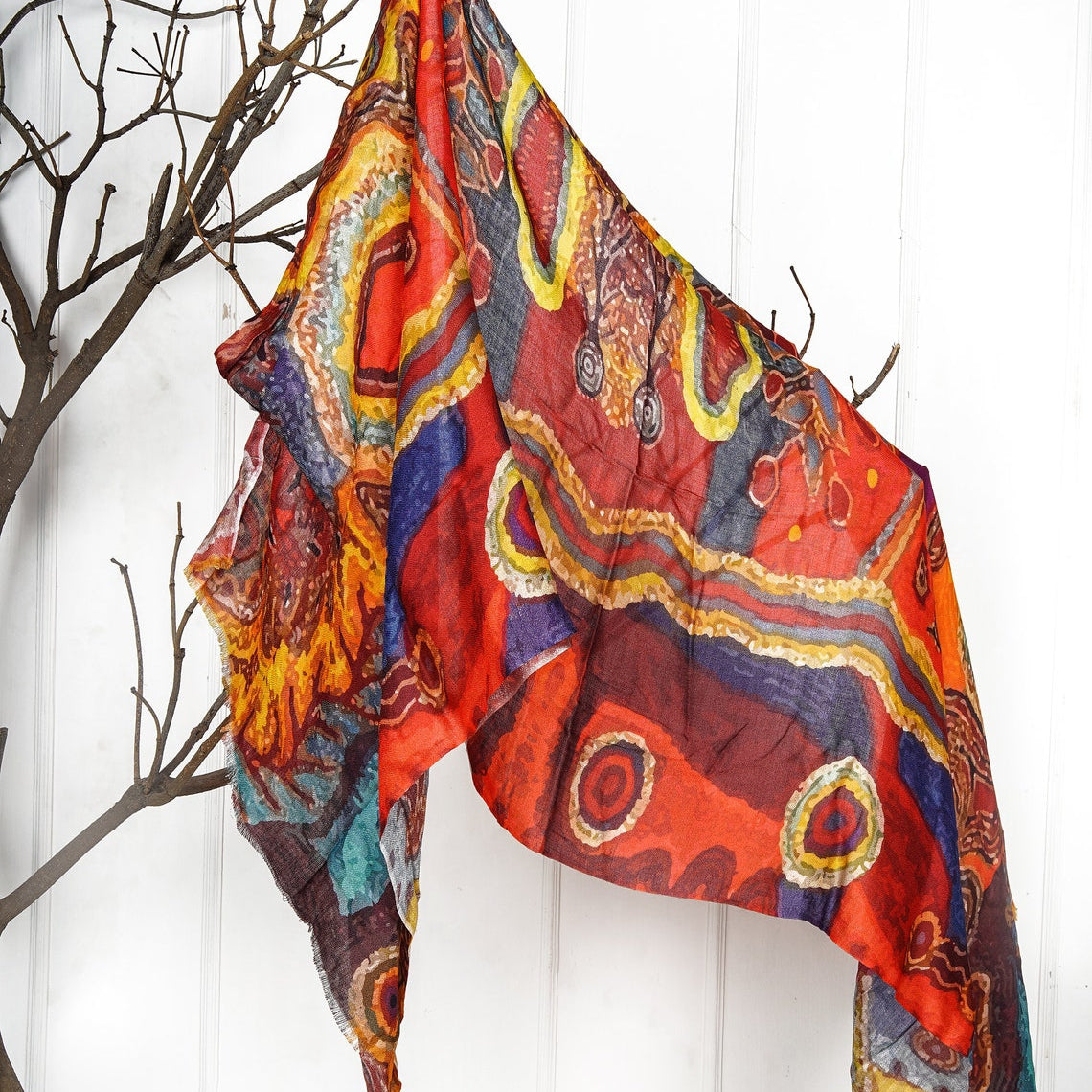 Silk Modal Scarf - Maroon