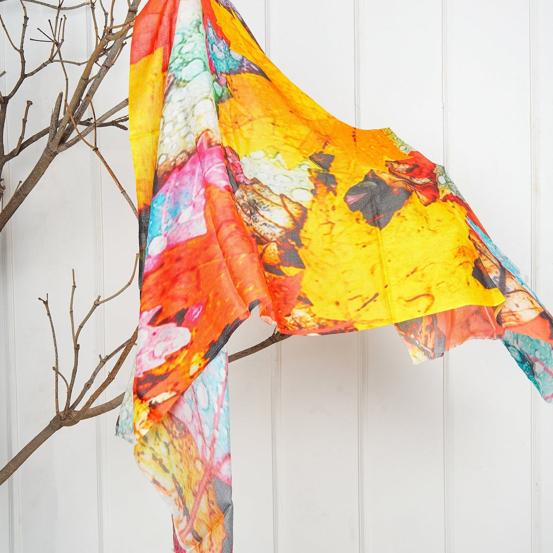 Silk Modal Scarf - Yellow