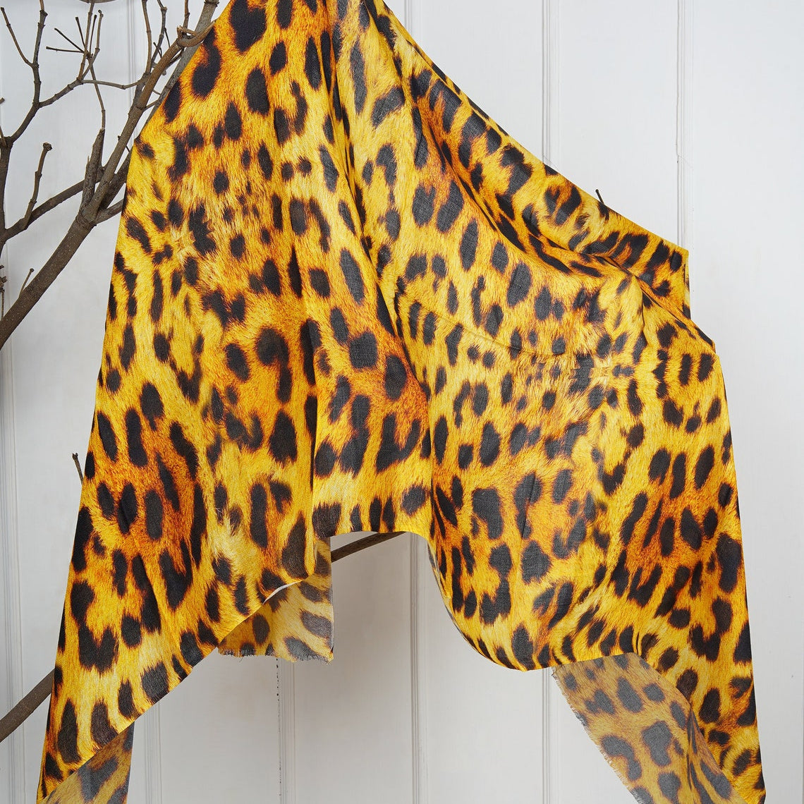 Silk Modal Scarf - Yellow/Black