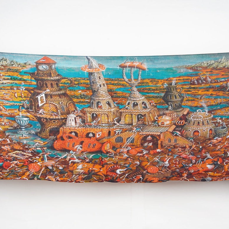 Silk Modal Scarf - Brown/Blue