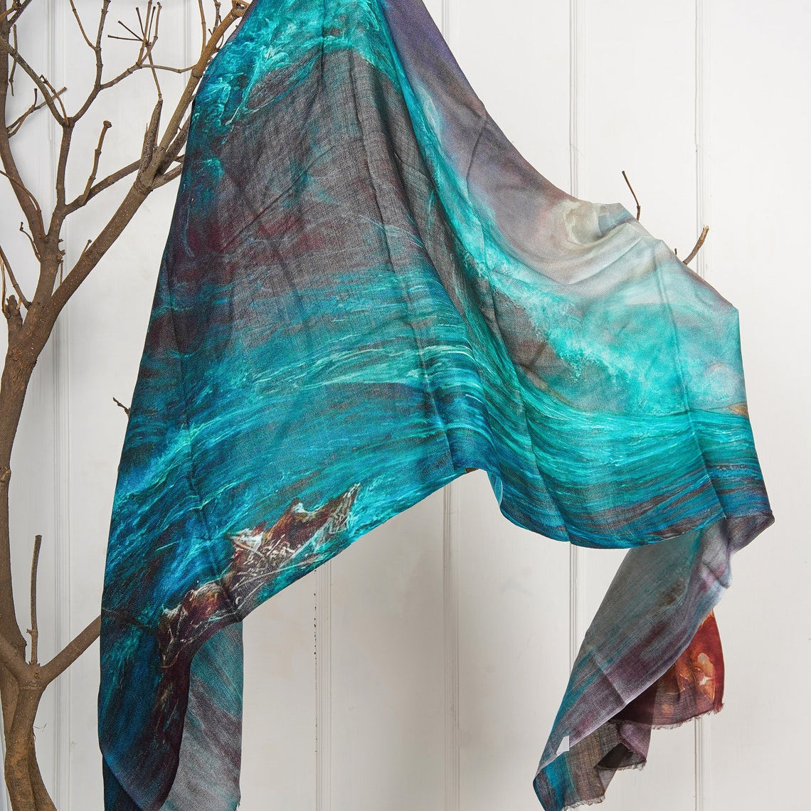 Silk Modal Scarf - Ocean Blue