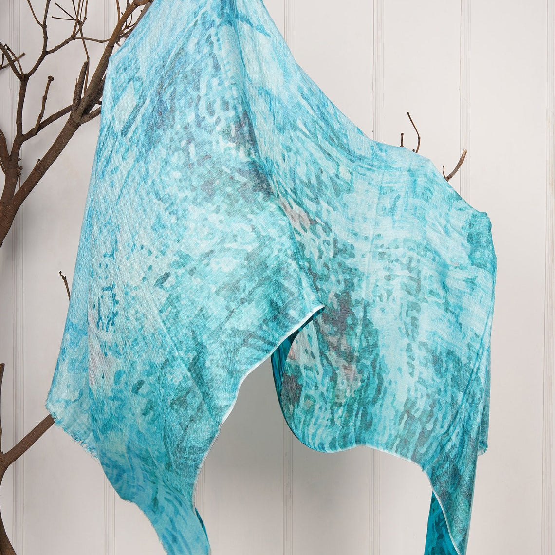Silk Modal Scarf - Blue