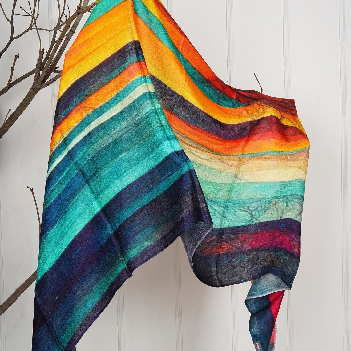 Silk Modal Scarf - Rainbow