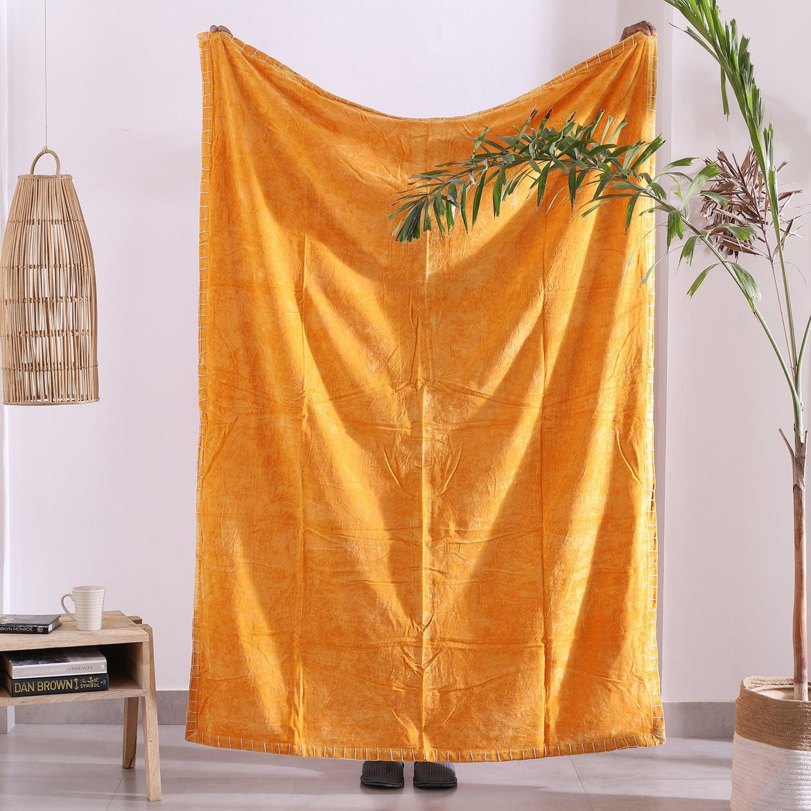 Linen Connections Cotton Throw Blanket - Amber