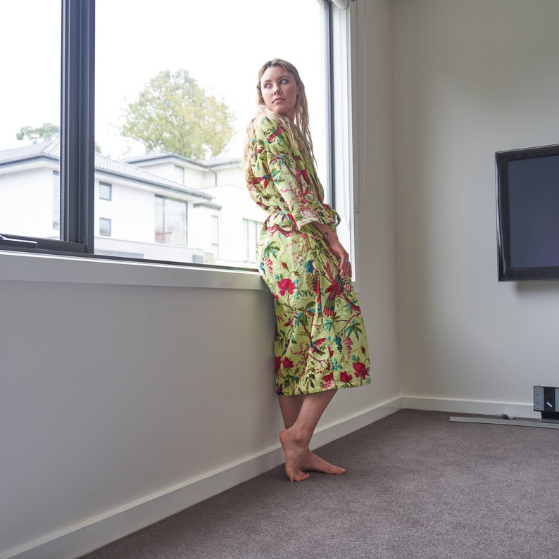 'Tender Touch' 100% Cotton Velvet Kimono Robe