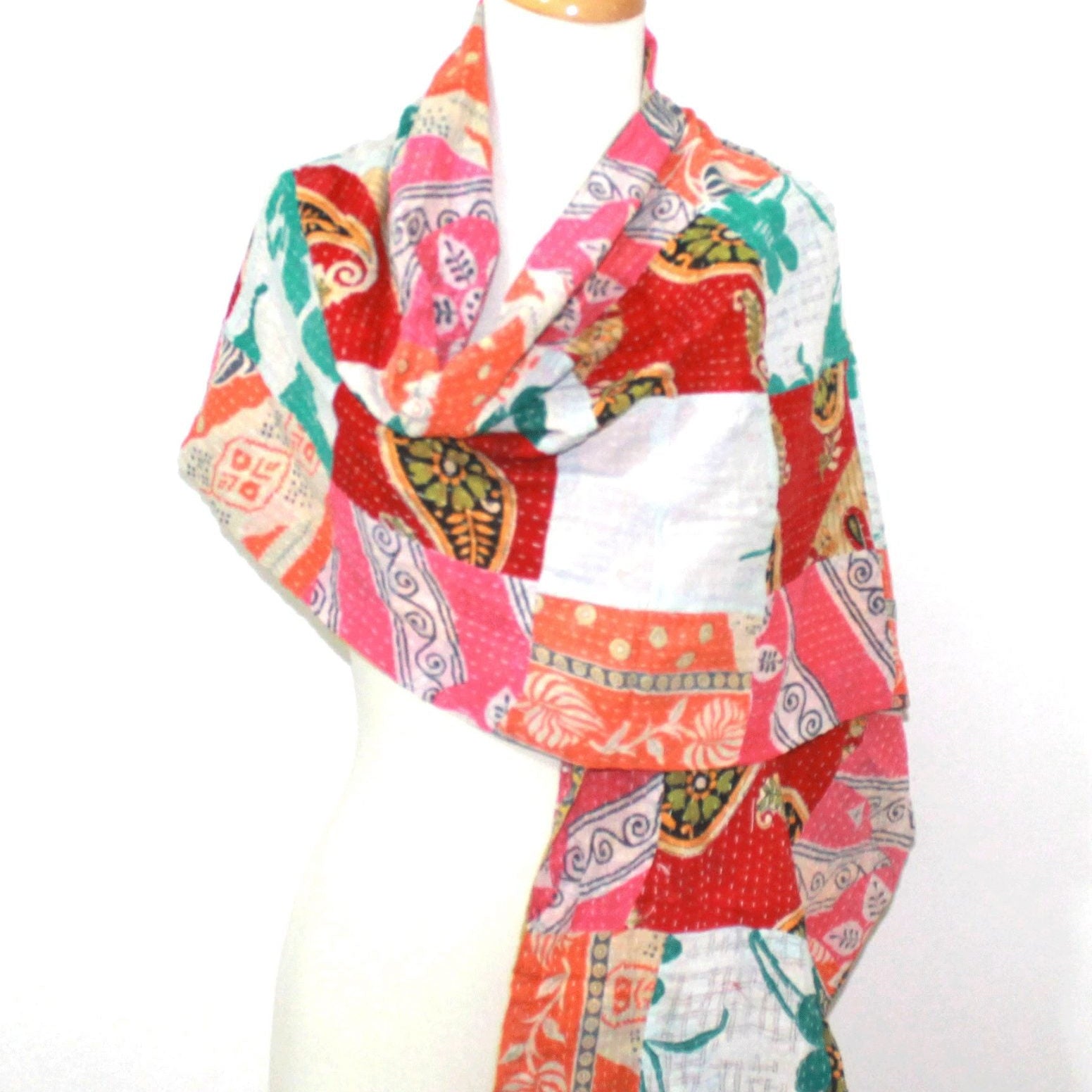 'Eclectic Vibrance' 100% Cotton Reversible Scarf