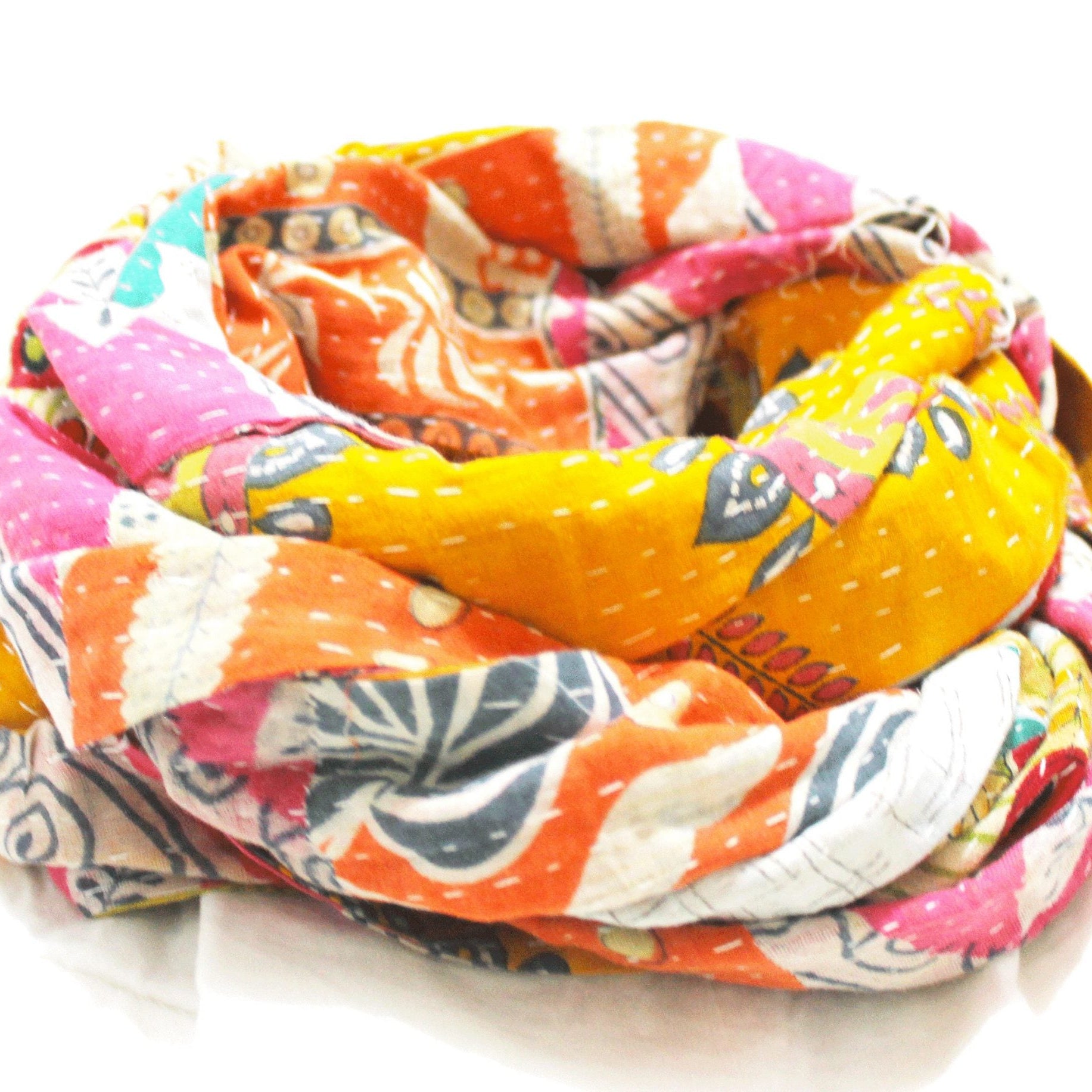 'Eclectic Vibrance' 100% Cotton Reversible Scarf