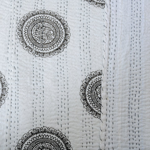 Linen Connections Handmade Indian Kantha Quilt - Sky Peace