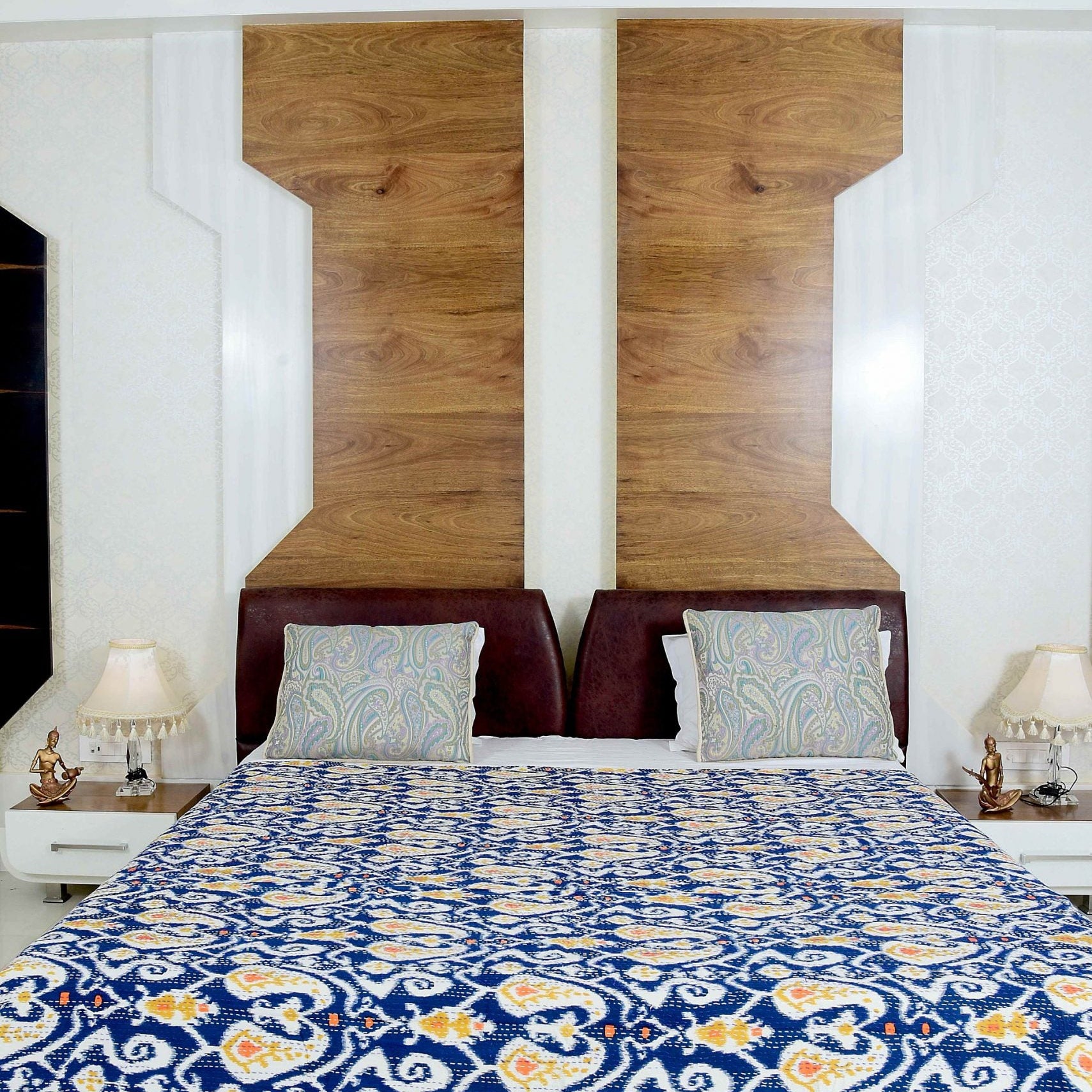 Linen Connections Handmade Indian Kantha Quilt- Navy Trinket