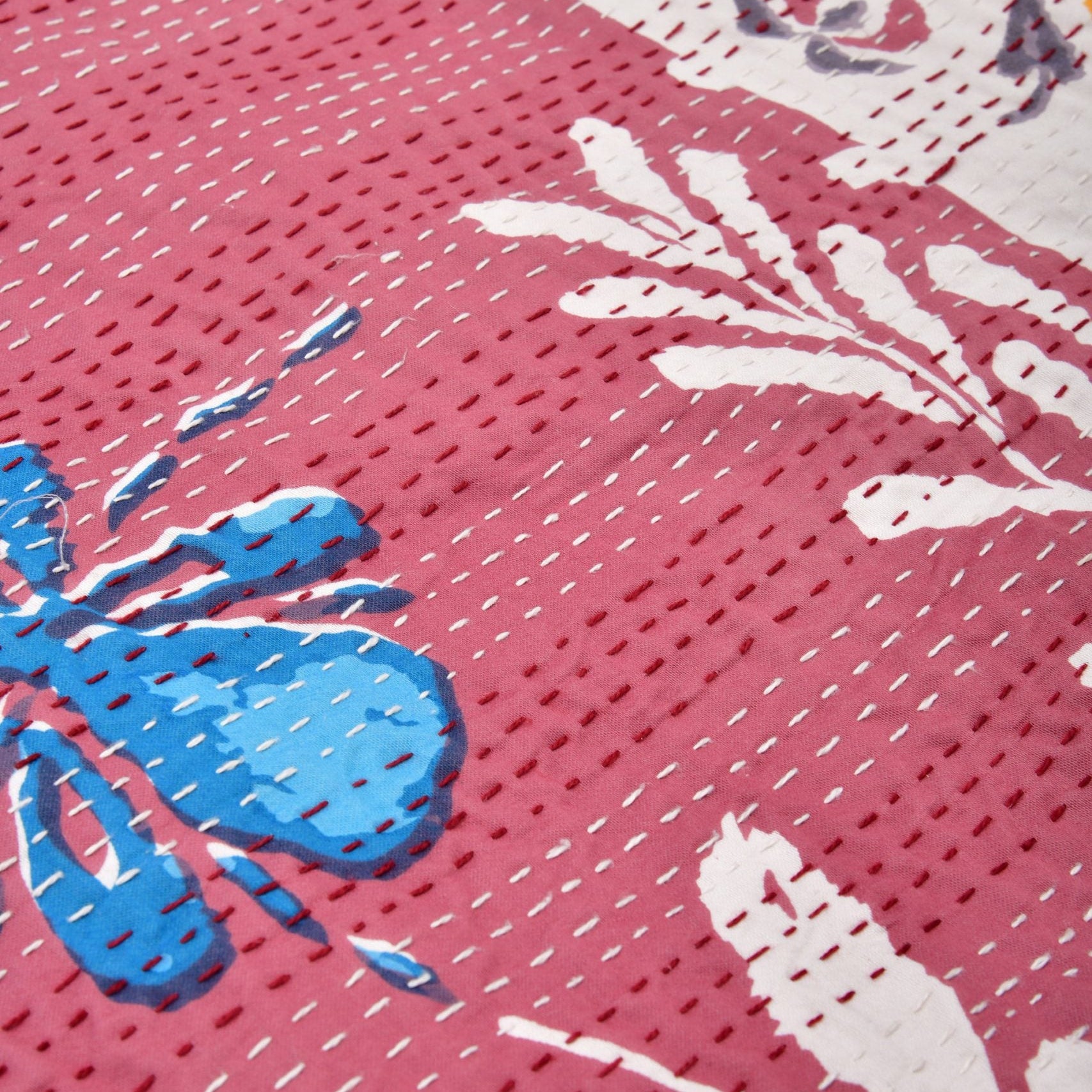 Linen Connections Indian Kantha Quilt - Red